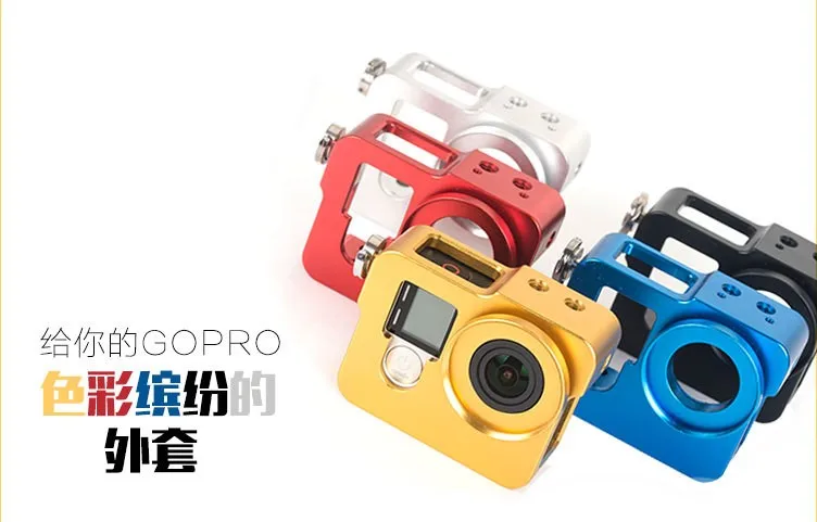 Для goprohero4/Hero3 + для GoPro аксессуары L алюминиевый сплав защитной оболочки