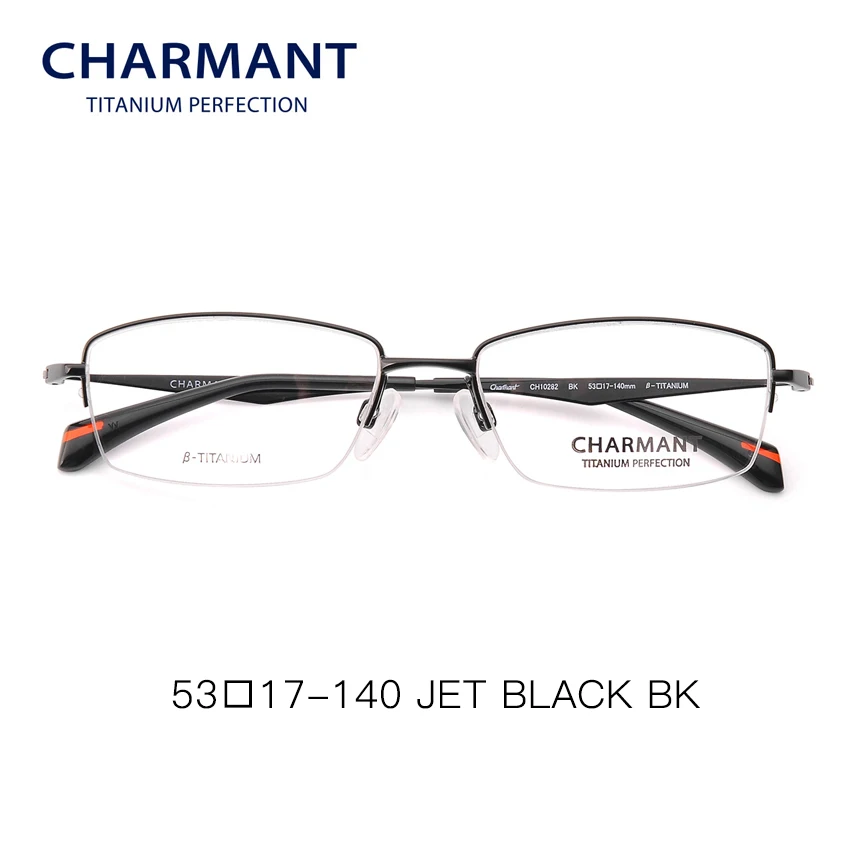 CHARMANT Pure Titanium Spectacle frame for men Beta Titanium Eye Frame Women Half Rimless Optical Glasses Eyewear CH10282