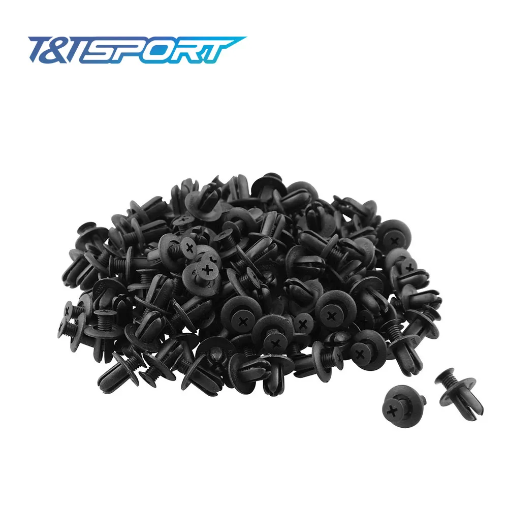 

RYANSTAR 120Pcs 8mm Car Universal Mixed Door Trunk Rack Bumper Expansion Screw Threaded Nail Plastic Interior Clip Clasp for Car