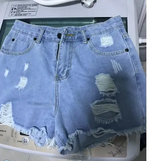 high waist tattered shorts