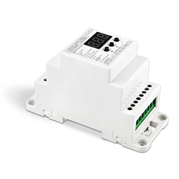 

New BC-834-DIN-RJ45 DIN Rail DMX512/1990 Decoder Controller DC12 24V 6A*4CH output,4CH Constant voltage For Led Strip Lamp