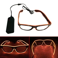 EL Wire модный неоновый светодиодный фонарь DJ яркие очки светящиеся рейв костюм вечерние очки-жалюзи флуоресцентные танцевальные представления бар - Испускаемый цвет: orange
