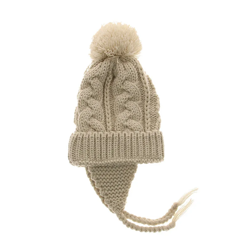 Детская зимняя шапка с помпонами для мальчиков и девочек, детская теплая вязаная Шапочка, шапочка для новорожденных, милая шапка для малыша - Цвет: Type 8