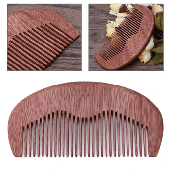 

Natural Wooden Comb Close Teeth Anti-static Beard PocketHead Massage Hair Care
