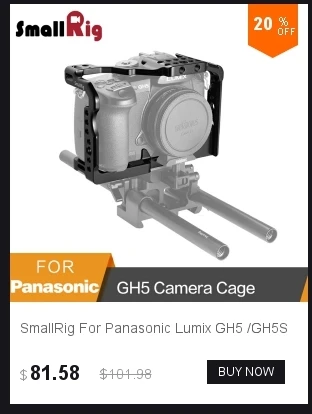 SmallRig GH5 Половина Клетка комплект для Panasonic Lumix GH5 с батарейным захватом/Верхняя рукоятка/двойной стержень зажим опорная пластина системы-2067