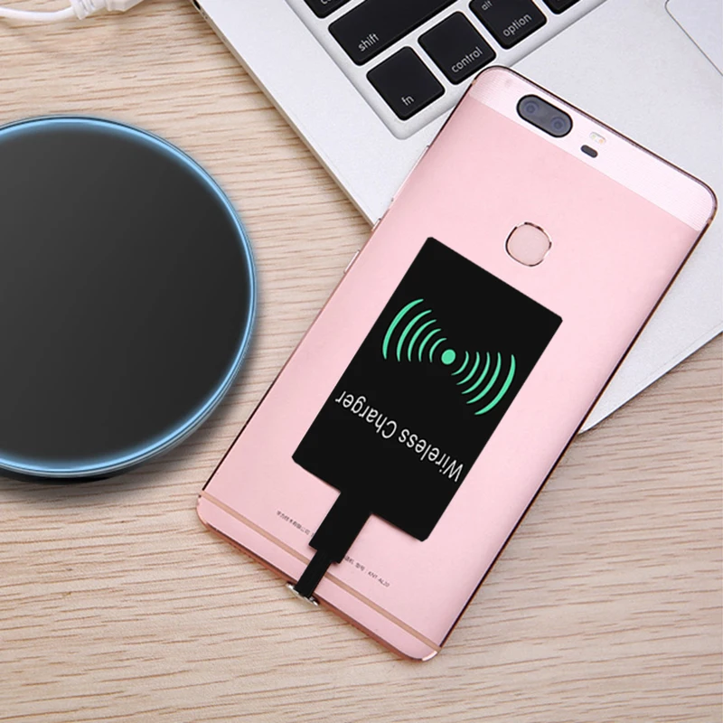 QI беспроводной зарядный приемник Micro USB / Type C адаптер для iPhone 5S SE 6 S Plus 7 Samsung S6 S7