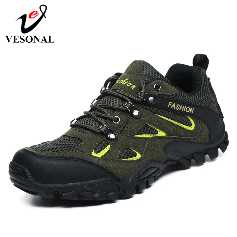 

VESONAL Brand Fashion Man Casual Shoes For Breathable Mesh Adult Outdoor Hiking Shoes Men Sneakers Men Hard Wearing Footwear