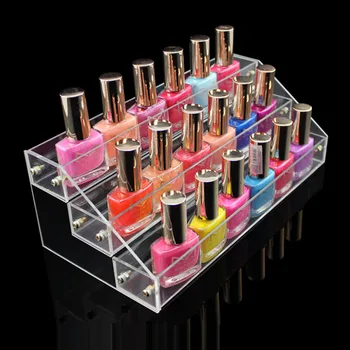 

Hot Sale Makeup Cosmetic 3 Tier Clear Acrylic Organizer Mac Lipstick Jewelry Display Stand Holder Nail Polish Rack Free Shipping