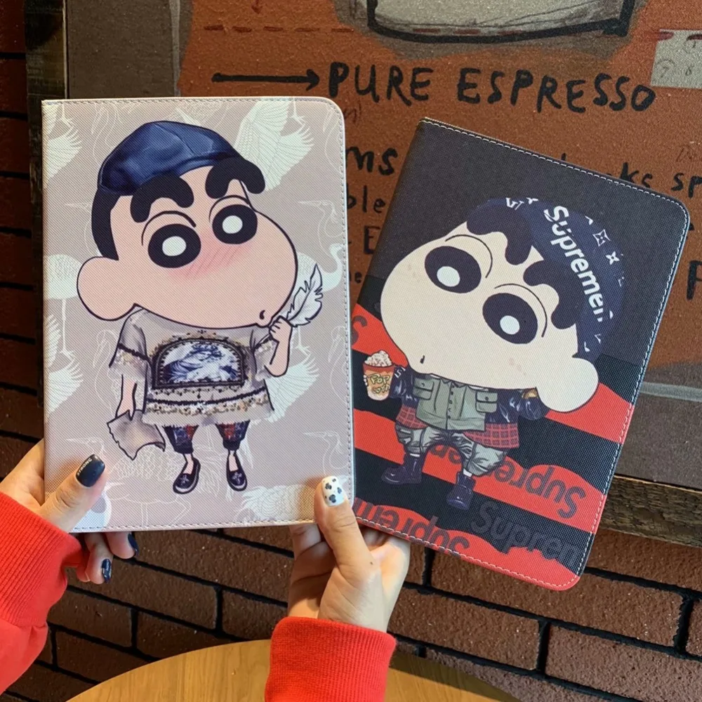Для iPad 9 7 2017/2018 чехол высокого качества с мультяшным рисунком Crayon Shinchan флип