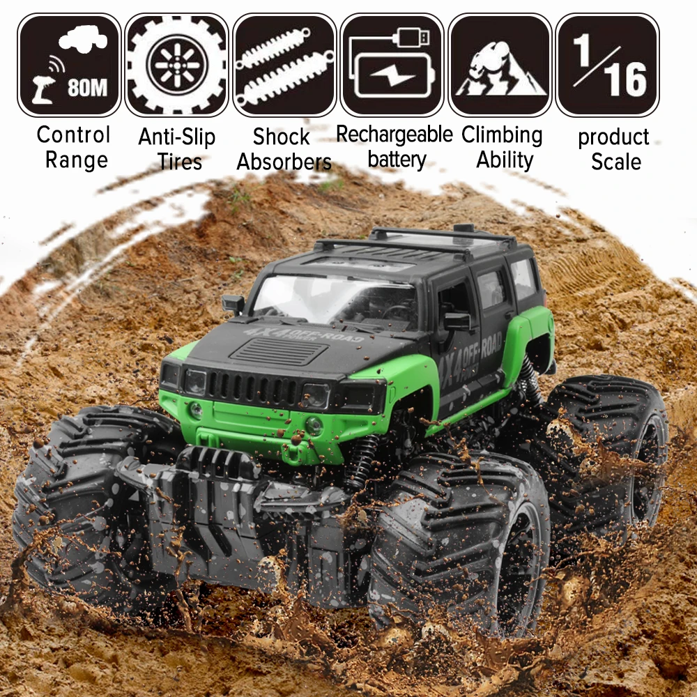 

RC Car 2.4G Scale Rock Crawler Remote Control Car Supersonic Monster Truck Off-Road Vehicle Buggy xmas gifts for kids