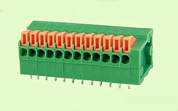 

PCB Spring Terminal Block 2.54mm Pitch, Right Angle 141R-2.54 ,IEC130V6A CE Rohs UL150V2A 26-20AWG