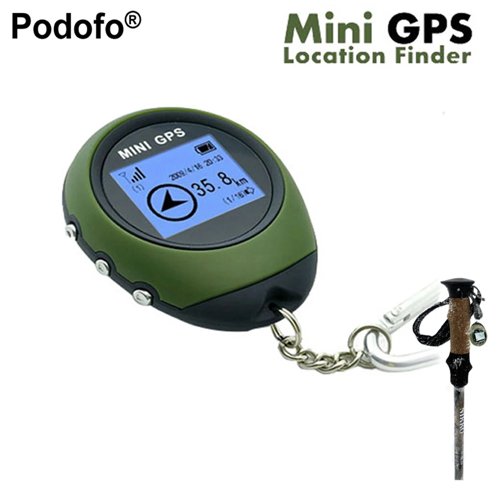 Podofo جديد البسيطة المحمولة GPS والملاحة استقبال مكتشف الموقع USB قابلة للشحن مع بوصلة إلكترونية ل في الهواء الطلق السفر