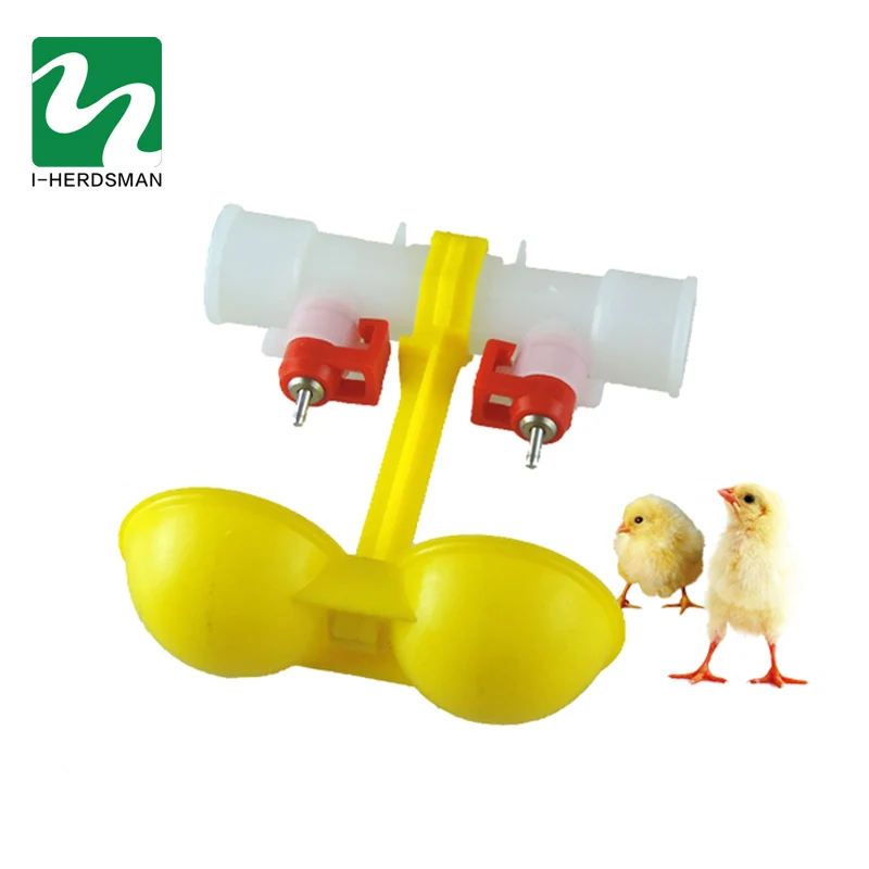 

5 pcs Double nipple drinkers fountains chicken Nipple drinkers chicken drip catcher feeder for chickens bird quail poultry kit