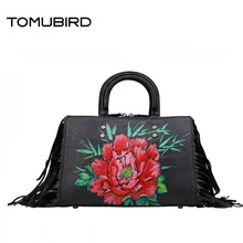 TOMUBIRD новые роскошные женские сумки из воловьей кожи, Дизайнерская кожаная сумка с кисточками, сумка из натуральной кожи
