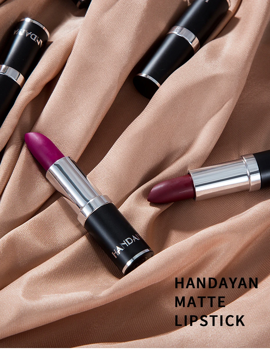 Handaiyan, сексуальная губная помада телесного цвета, матовые карандаши, водостойкая Увлажняющая губная помада, матовая губная помада, наборы для губ, 12 цветов