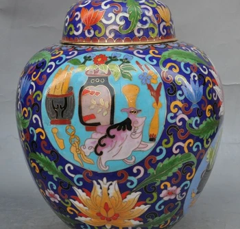 

9" china bronze cloisonne enamel animal flower statue Bottle Pot Vase Jar Statue