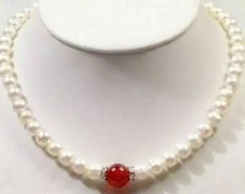 

7-8mm White Akoya Cultured Pearl / Necklace 18" 009 5.27