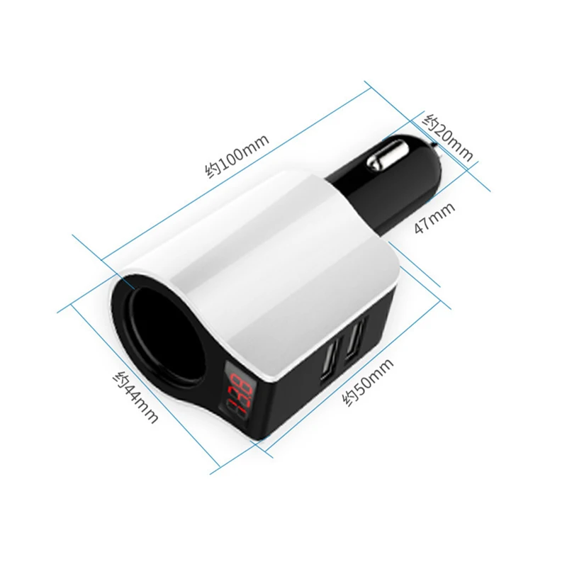 Thbelieve 2 USB Car Chargers 5V 2.1A Fast Charging Car Cigarette Lighter Auto Car-Charge With LED Voltage Display Auto-Chargers (4)