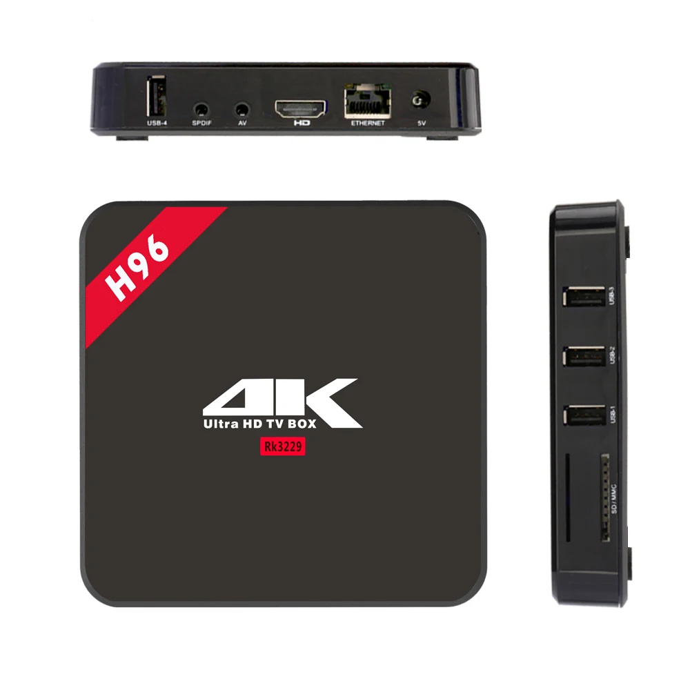 H96 1 ГБ DDR3 Оперативная память 8 GB Встроенная память Smart ТВ коробка RK3229 4 ядра Декодер каналов кабельного телевидения 4 K 3D Media Player