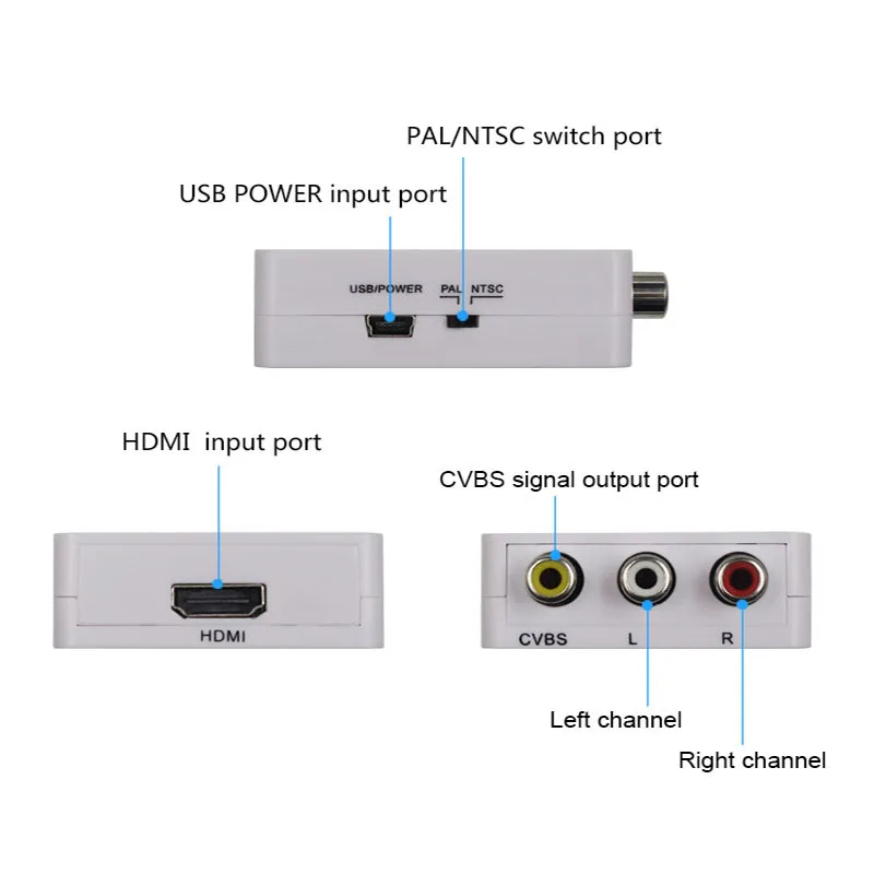 HDMI в AV адаптер HD видео конвертер коробка RCA AV/CVSB L/R 1080P HDMI2AV Поддержка NTSC PAL| |