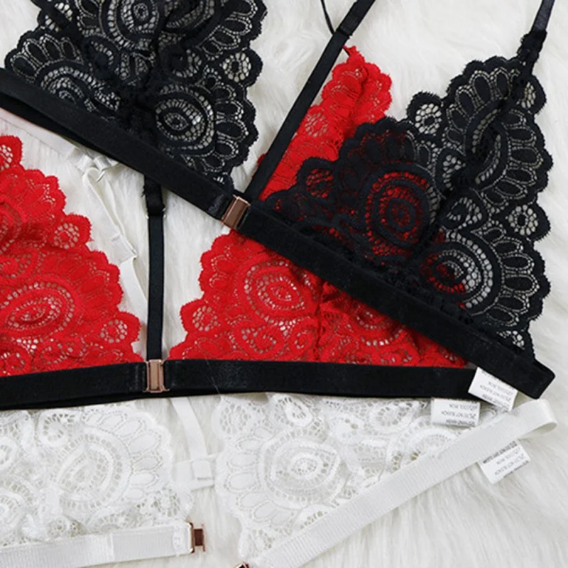 Бюстгальтеры для женщин Soutien Gorge, сексуальные женские кружевные ажурные бюстгальтеры на грудь, бюстье с пряжкой на груди, эластичный бюстгальтер с вертикальными завязками сзади