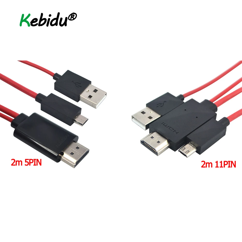 Kebidu 1080P Full HD микро USB к HDMI кабель для MHL выход аудио адаптер HDTV 5Pin 11pin адаптер для samsung Galaxy S2 S3 S4 S5