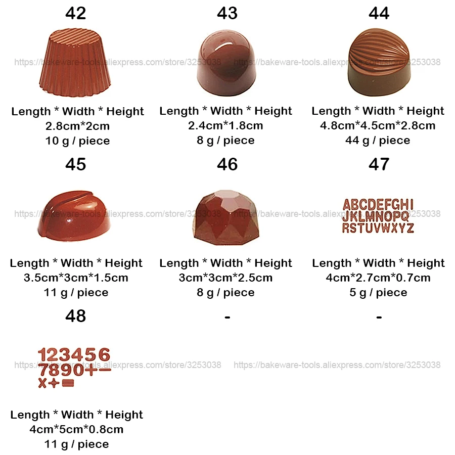 3D шоколадные батончики пластиковые формы поликарбоната формы для шоколада формы для выпечки торта украшения выпечки Кондитерские инструменты для выпечки формы