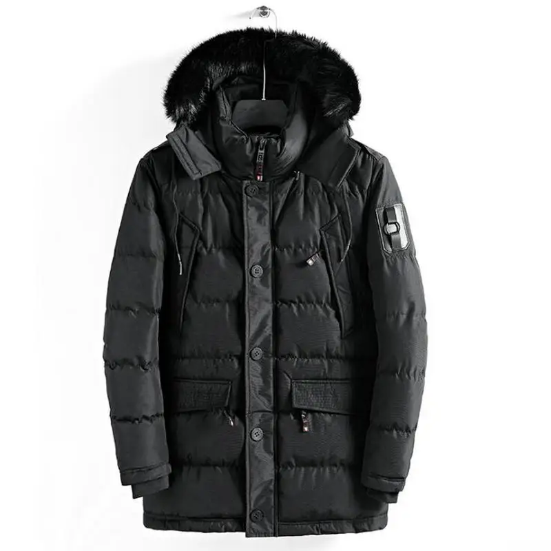 Новая модная Высококачественная зимняя куртка мужская новая парка Мужская Меховая куртка с капюшоном мужская куртка холодные повседневные парки теплое утепленное пальто