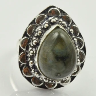 

Labradorite Ring Silver Overlay over Copper, USA Size 7 , R2363