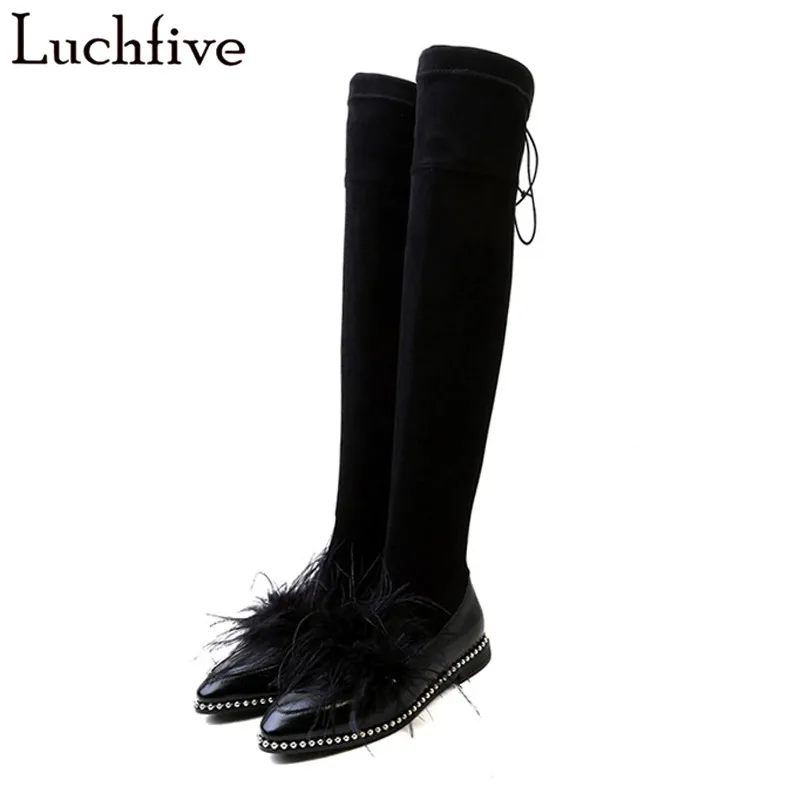 black string up boots