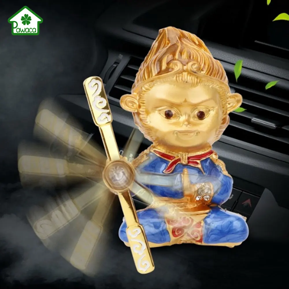 

New China Style Car Aromatherapy Zinc alloy Monkey King Air Freshener with Soft clip Aromatherapy tablets Air Humidifier for Car