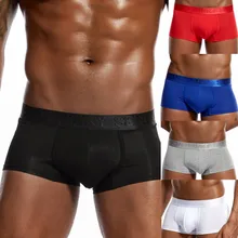 Однотонные хлопковые боксеры, сексуальное мужское нижнее белье, шорты, трусы боксеры размера плюс, Мужские дышащие удобные боксеры Cueca/PT