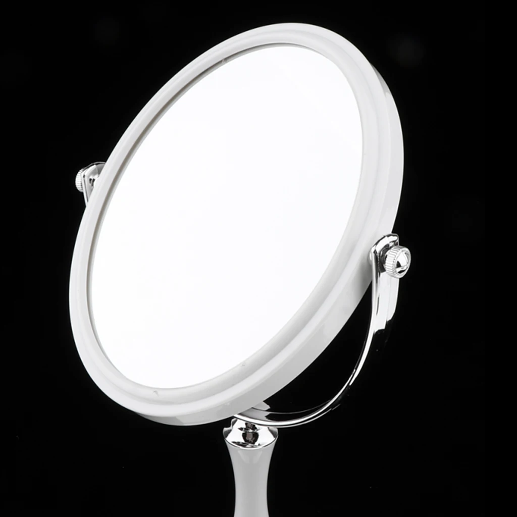 Bathroom Vanity Double Sided Freestanding Pedestal Makeup Shaving Mirror with Regular View and 3X Magnification