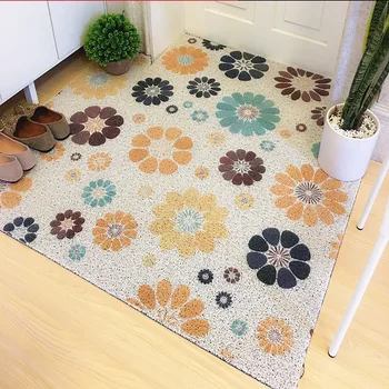 

PVC Silk Loop Dust-proof Printed Doormat Sunflower Thick Outdoor Door Rug Mats Shoes Scraper for Bathroom Area Rugs