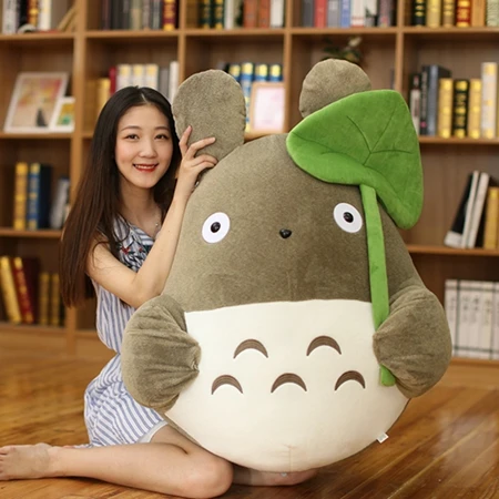 Kawaii Anime Totoro Plush Doll Big Japanese Cartoon Lotus Leaf Totoro Toys Pillow Childen Birthday Gift Girl Gifts 43inch 110cm