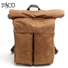 Высококачественный винтажный водонепроницаемый вощеный рюкзак для путешествий для мужчин большой емкости рюкзак для отдыха мужские рюкзаки сумка для верховой езды