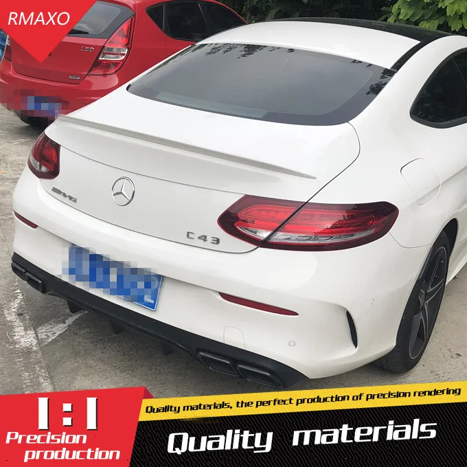 

For Benz W205 C-class coupe Spoiler ABS Car Rear Wing Spoiler For Benz W205 two DOOR C180 C250 C350 C63 coupe Spoiler 2017