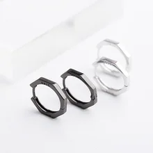 925 пробы серебряные серьги для женщин мужчин пара хипстерские персонализированные многоугольные серьги-гвоздики Femme панк стиль Рок Хип-хоп ювелирные изделия