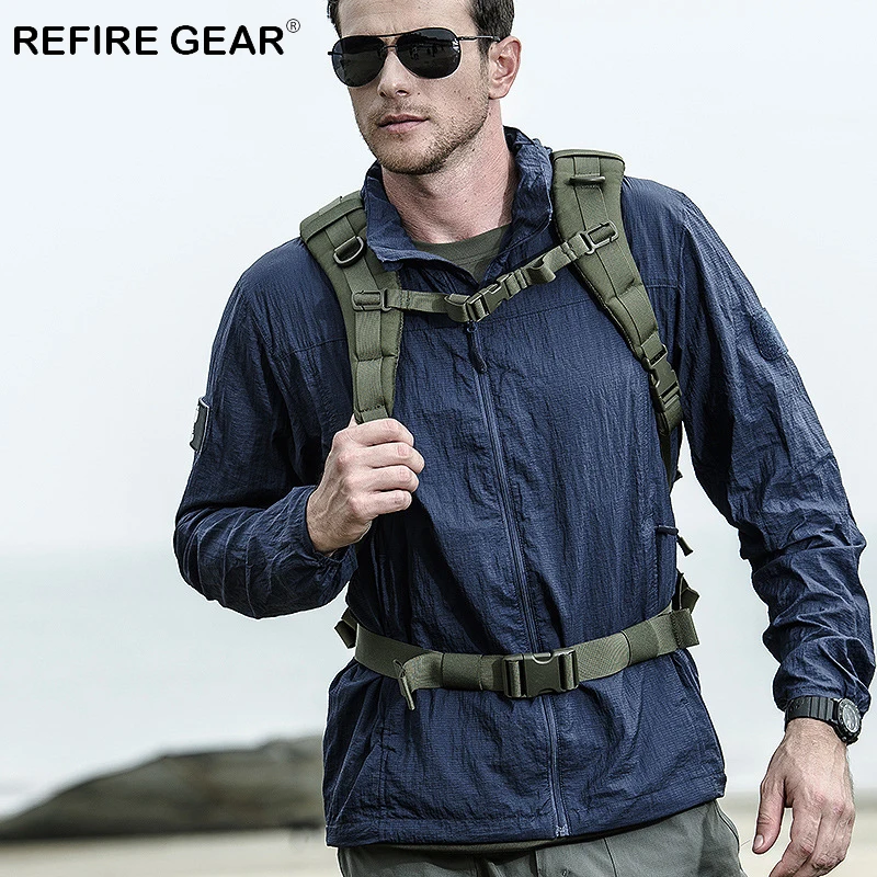

ReFire Gear Summer Outdoor Waterproof Tactical Jackets Men Sun Protective Military Skin Jackets Male Camping Hiking Army Jackets