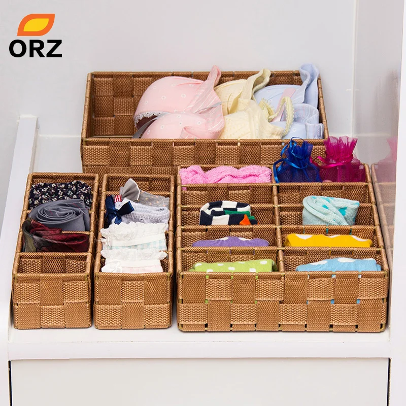 ORZ коробка для хранения ткани шкаф комод ящик Органайзер корзина контейнеры для нижнего белья Бюстгальтеры Носки разделитель Ящика Органайзер