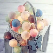 

Binval Holiday Lightting 3M LED Colorful Fairy Cotton Ball Garland Garden Bedroom Party Wedding Decoration 20 LEDs Lights String