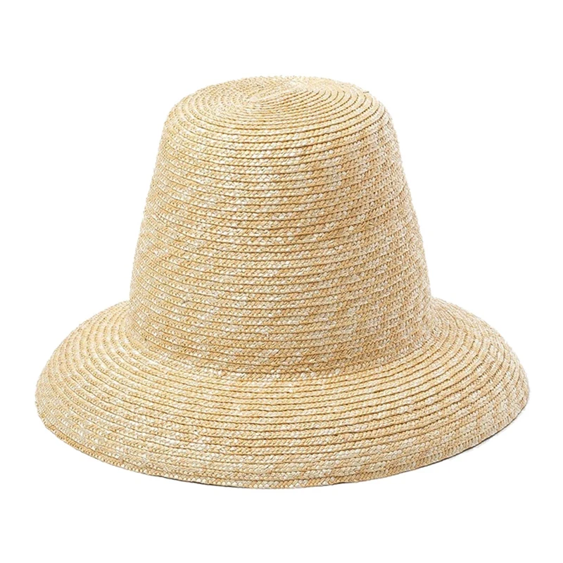 Женская соломенная шляпа с высоким берцем, натуральная соломенная шляпа от солнца, модная летняя женская пляжная шляпа - Цвет: as  shown