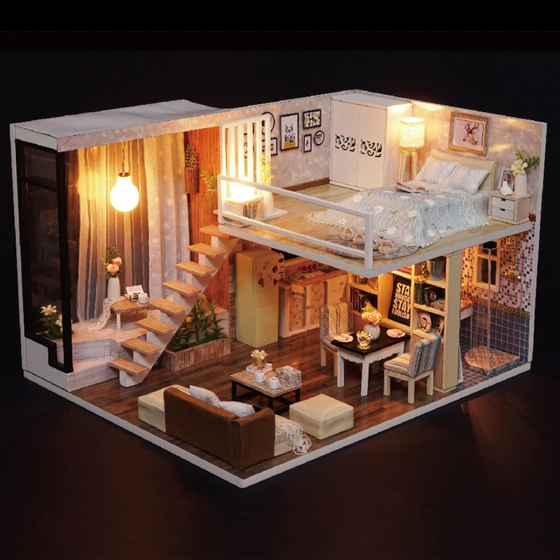 DIY-Model-Doll-House-Miniature-Dollhouse-with-Furnitures-LED-3D-Wooden-House-Toys-For-Children-Birthday (1)