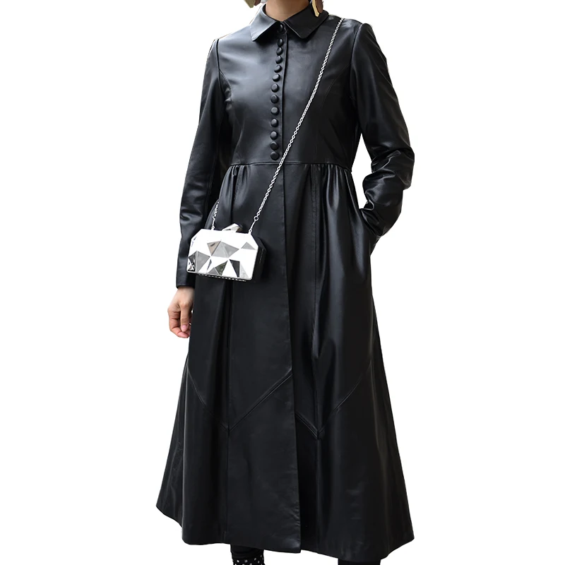 

Autumn Winter Jacket Women Clothes 2019 Genuine Leather Jacket Women Trench Coat Korean Elegant Slim Fit Sheepskin Coat ZT541