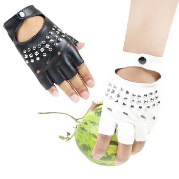 

Tactical Gloves Fashion Half Finger Driving Women Gloves PU Leather Fingerless Gloves For Women Black Mittens Hand Warmer Glov