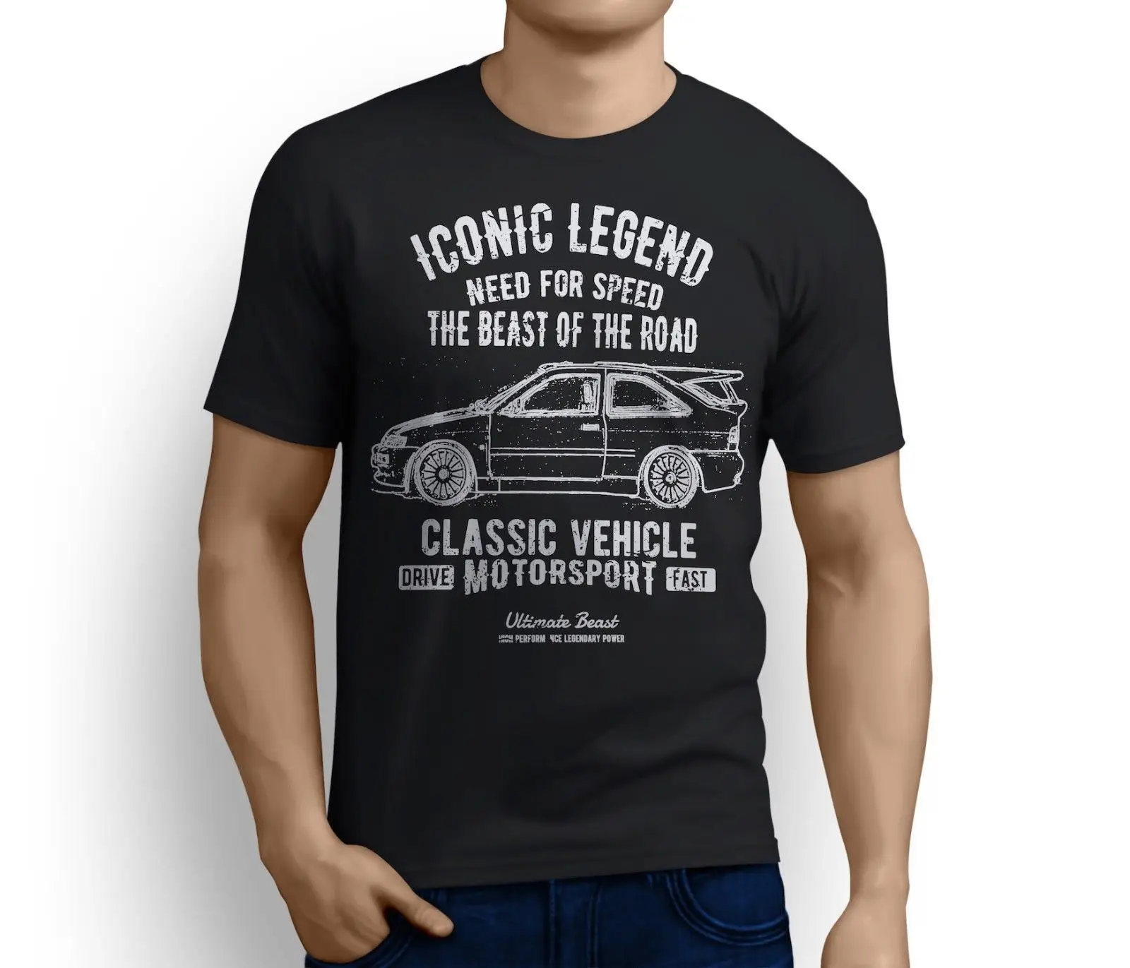 Новые летние Для мужчин хлопок Футболка Legend американских автомобилей эскорт