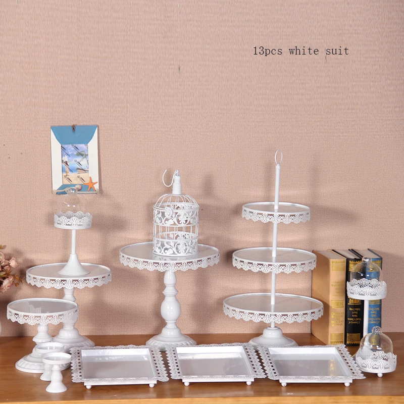 

daughters baby shower cake stand set13 pieces cupake display for wedding cake tools candy plate party event home decoration