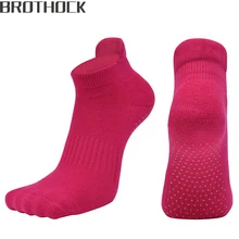Женские эластичные носки brotock из чесаного хлопка для занятий йогой, йогой, с круглым носком, на заказ, нескользящие носки-тапочки для йоги