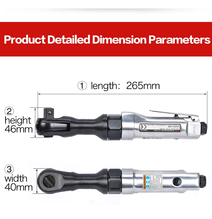 Промышленный пневматический гаечный ключ IR1770, профессиональный пневматический гаечный ключ, пневматические инструменты, пневматический инструмент, 90 градусов, прямоугольный гаечный ключ