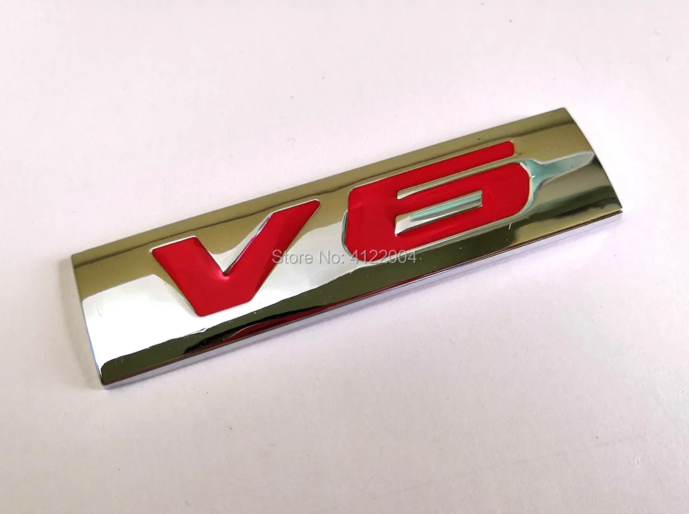 V6 V8 эмблема на багажник Наклейка для TOYOTA Honda Mitsubishi VOLVO GEELY CHERY HAVAL Dodge JAGUAR - Название цвета: V6 red